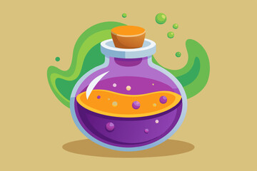 Halloween Potion, watercolor clipart illustration with isolated background.
