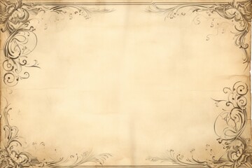 An elegantly designed book page with ornate borders and handwritten script, featuring an antique look and subtle aged paper effects