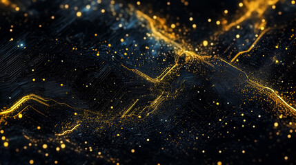 Black and golden cryptocurrency theme abstract substance background