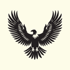 Editable Black Eagle Silhouette Design in Vector Format on a Transparent Background