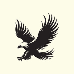 Editable Black Eagle Silhouette Design in Vector Format on a Transparent Background