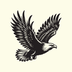 Editable Black Eagle Silhouette Design in Vector Format on a Transparent Background