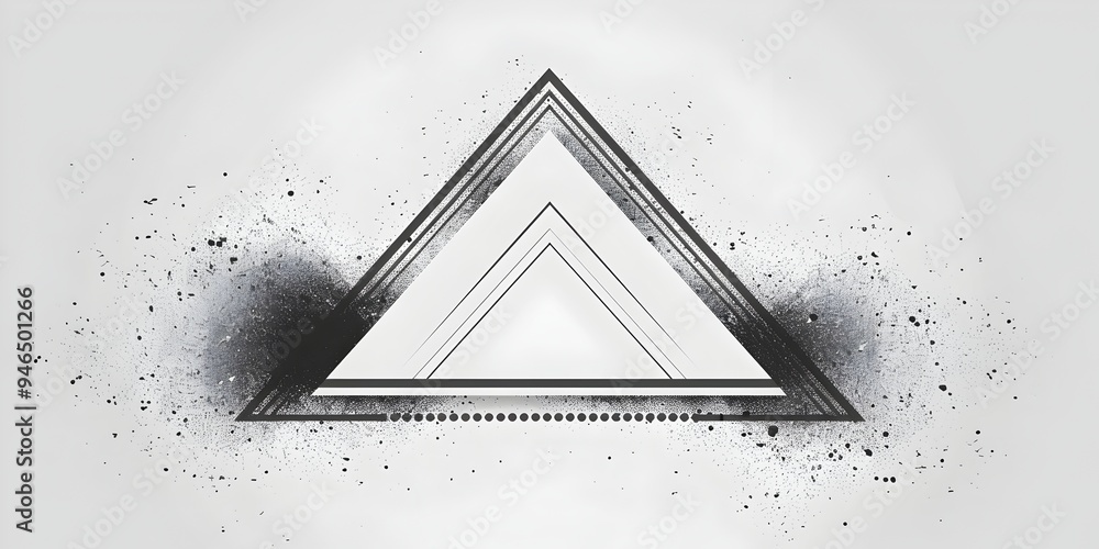 Poster minimalist triangle corner frame line in monochrome graphic design