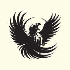 Editable Black Eagle Silhouette Design in Vector Format on a Transparent Background