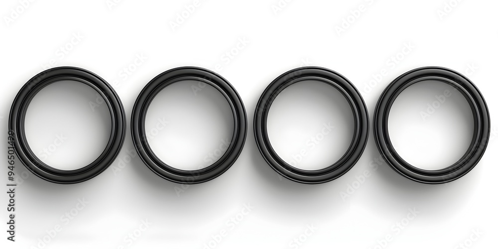 Poster classic simple circular line frames on white background for logos and badges