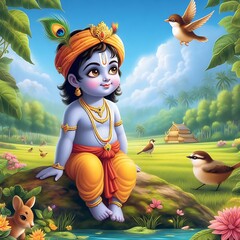 Cute Young lord Krishna