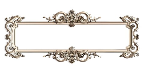 Elegant Ornate Scroll Line Frame with Flourish Details Perfect for Certificates and Awards