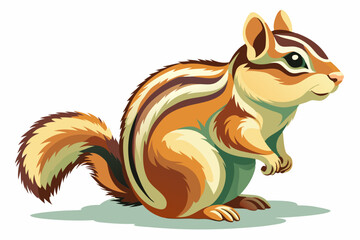 Chipmunk, watercolor clipart illustration with isolated background.
