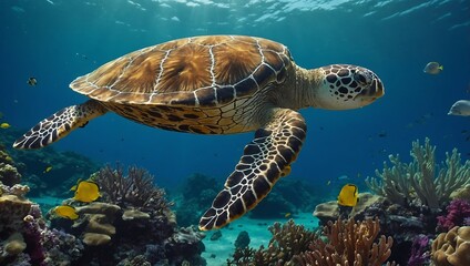 Ocean animals coloring book page for kids and adults