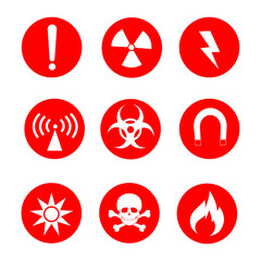 set of signs of warning