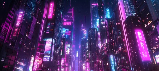 A futuristic city with advanced AI systems and glowing grids