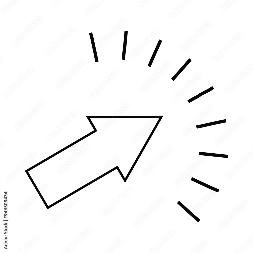 Poster arrow icon. stock arrow cursor with on the white background. computer mouse neon websites isolated b