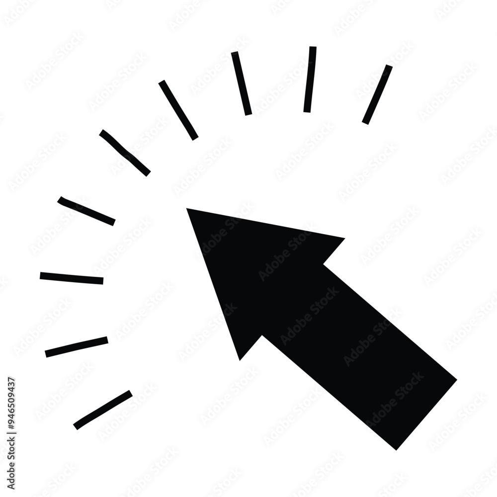 Aufkleber arrow icon. black arrow cursor with on the white background. computer mouse neon websites isolated b