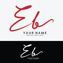 E, B, EB Initial letter logo. Alphabet EB Handwritten Signature logo