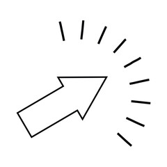 Arrow icon. Stock arrow cursor with on the white background. Computer mouse neon websites isolated black arrow icons. Vector illustration.Eps 10