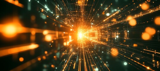 Fototapeta premium A tech-savvy city with AI-powered solutions and robust digital infrastructure. 