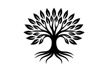 Vibrant Tree of Life Logo - Abstract Root Vector Design