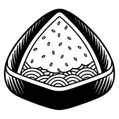 Unique Onigiri Logo Design  Vector Art on White Background