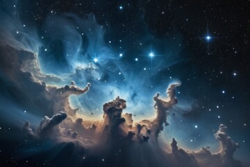 Obraz premium Vast cosmic landscape filled with countless stars, perfect for space-themed designs and backgrounds.