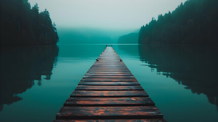 long pier extending into body water
