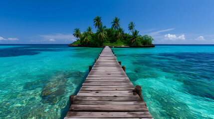 Obraz premium long pier extending into body water