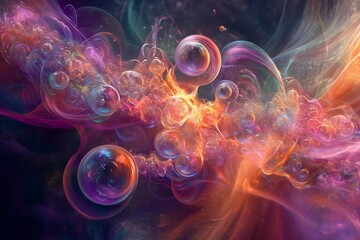 particles abstract pattern background with glowing 