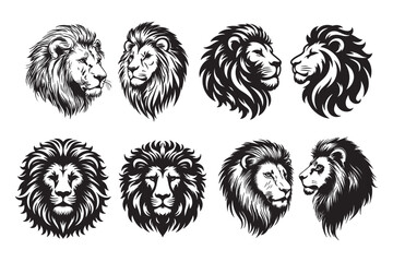lion head silhouette vector illustration