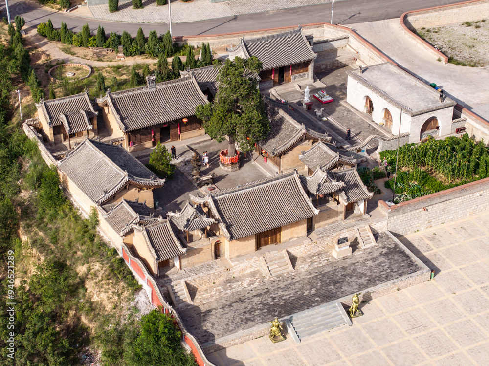 Wall mural view of architecture of huning temple in shanxi