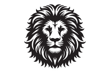 Obraz premium lion head silhouette vector illustration