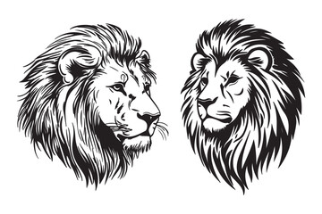 lion head silhouette vector illustration