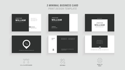 Creative and Modern Business Card Template, Clean Professional Design, Dark Black Color, Simple & Elegant Visiting Card, Sleek Business Card Template