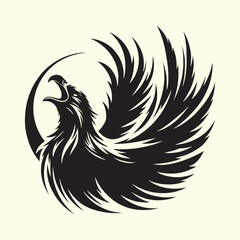 Editable Black Eagle Silhouette Design in Vector Format on Transparent Background