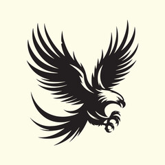 Editable Black Eagle Silhouette Design in Vector Format on Transparent Background