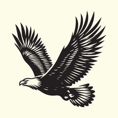 Obraz premium Editable Black Eagle Silhouette Design in Vector Format on Transparent Background