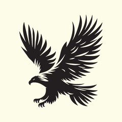 Editable Black Eagle Silhouette Design in Vector Format on Transparent Background