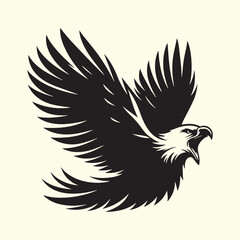 Editable Black Eagle Silhouette Design in Vector Format on Transparent Background