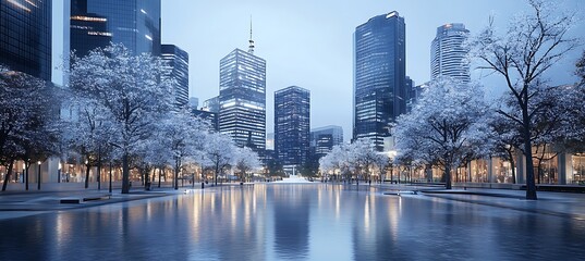 Fototapeta premium A modern metropolis with AI-directed services and sophisticated digital infrastructure. 
