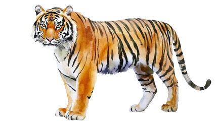 watercolor of tiger isolated on transparent background