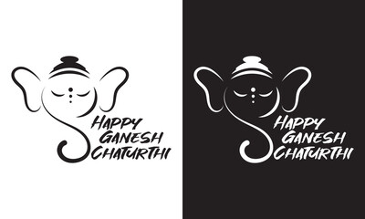 Happy Ganesh Chaturthi Social Media Post Template, Web Banner, Greeting Cards, Print, T-Shirts, Posters and Banners. isolated on white background. Vector illustration. EPS 10