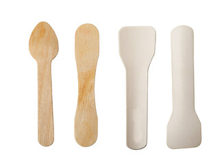 Ice cream wooden sticks. Isolated