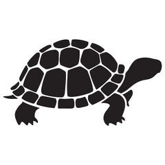 Turtle Vector Silhouette, Aldabra Giant Tortoise silhouettes and icons, sea turtle logo tattoo design stencil vector illustration
