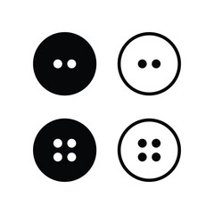 Sewing button icons set. Clothes buttons collection vector in outline and filled style. Button symbol vector