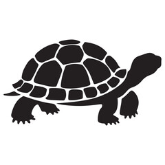 Turtle Vector Silhouette, Aldabra Giant Tortoise silhouettes and icons, sea turtle logo tattoo design stencil vector illustration