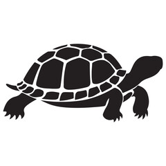 Turtle Vector Silhouette, Aldabra Giant Tortoise silhouettes and icons, sea turtle logo tattoo design stencil vector illustration