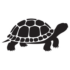 Turtle Vector Silhouette, Aldabra Giant Tortoise silhouettes and icons, sea turtle logo tattoo design stencil vector illustration