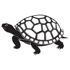 Turtle Vector Silhouette, Aldabra Giant Tortoise silhouettes and icons, sea turtle logo tattoo design stencil vector illustration