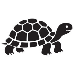 Turtle Vector Silhouette, Aldabra Giant Tortoise silhouettes and icons, sea turtle logo tattoo design stencil vector illustration