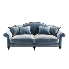 Modern Sofa isolated on a transparent background, 3D rendering.