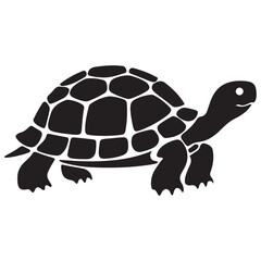 Turtle Vector Silhouette, Aldabra Giant Tortoise silhouettes and icons, sea turtle logo tattoo design stencil vector illustration
