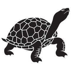 Turtle Vector Silhouette, Aldabra Giant Tortoise silhouettes and icons, sea turtle logo tattoo design stencil vector illustration